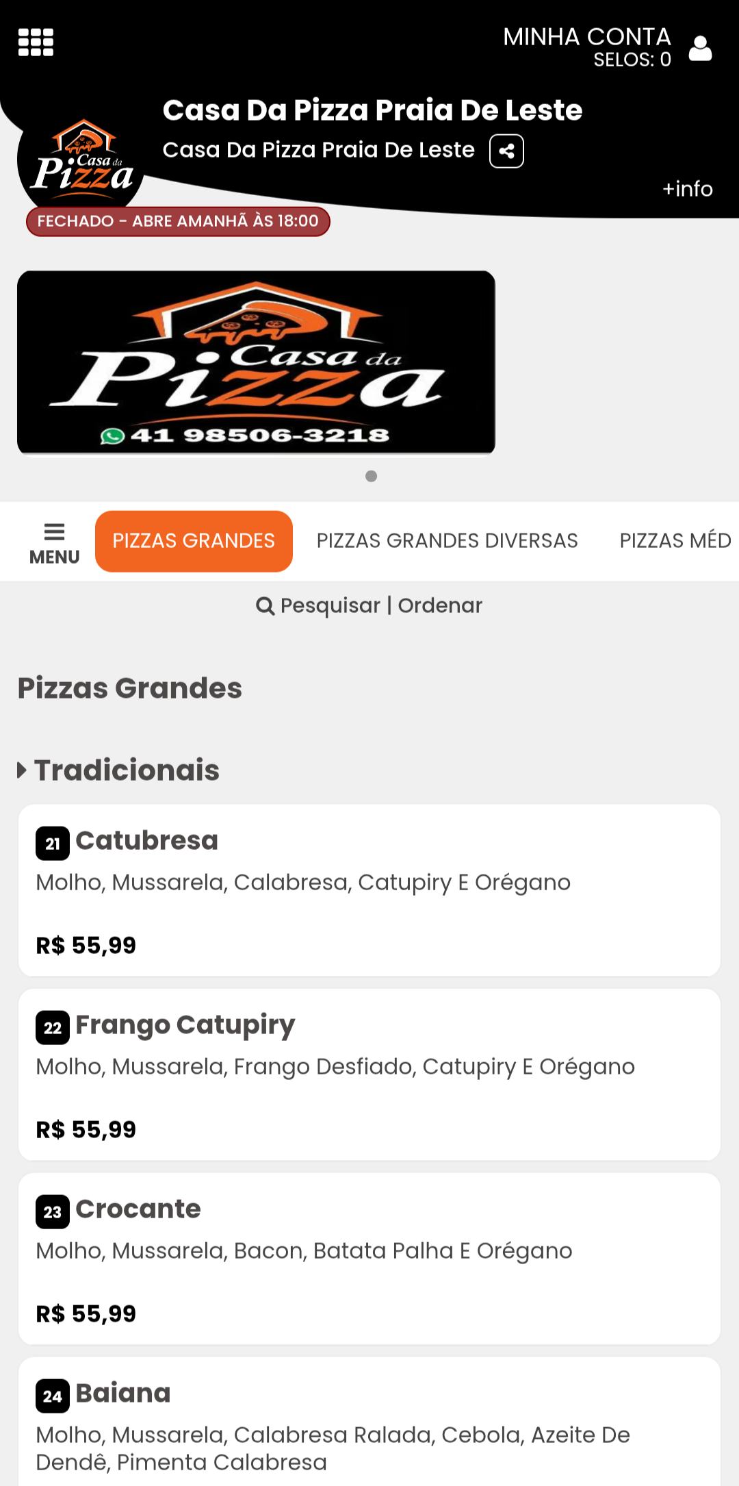 Aplicativo Casa Da Pizza